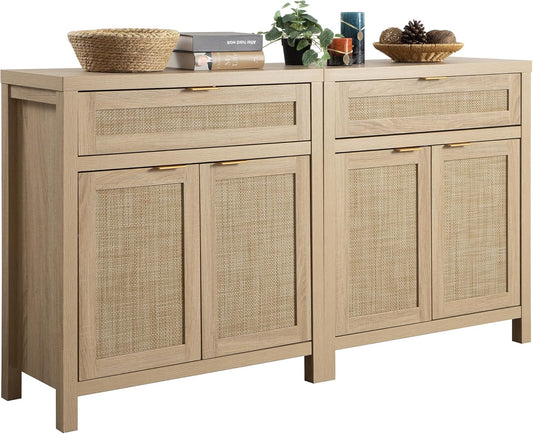 SICOTAS Sideboard Buffet Storage Cabinet Set of 2 for Home