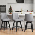 Counter Height Swivel Bar Stool 24ft Upholstered Set of 3 - Smooth 360