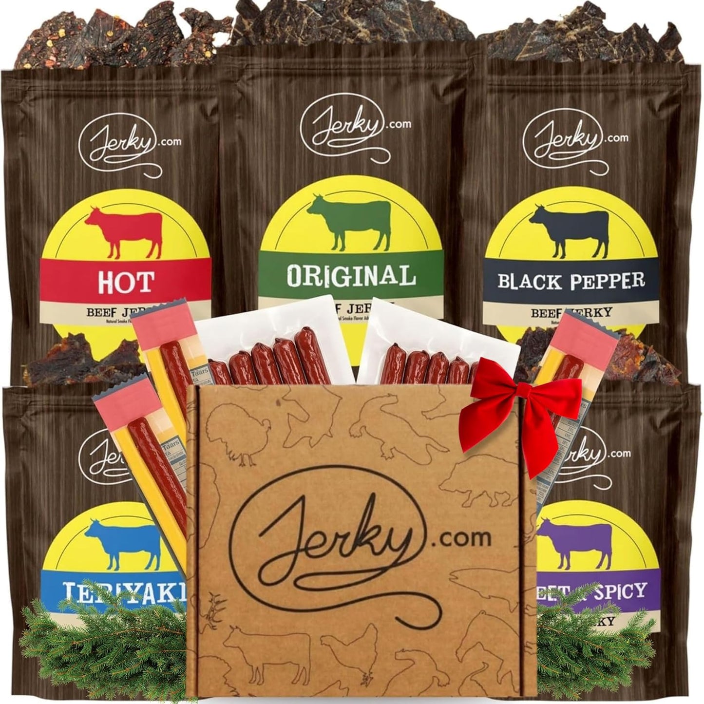Beef Jerky Variety Pack & Meat Stick Gift Box for Men - 21 Pieces