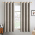100% Blackout Linen Texture Curtains 52x54 in (2 Panels) - Thermal