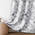 Joydeco Printed Curtains 96 in Long Gray Floral Blackout Curtains