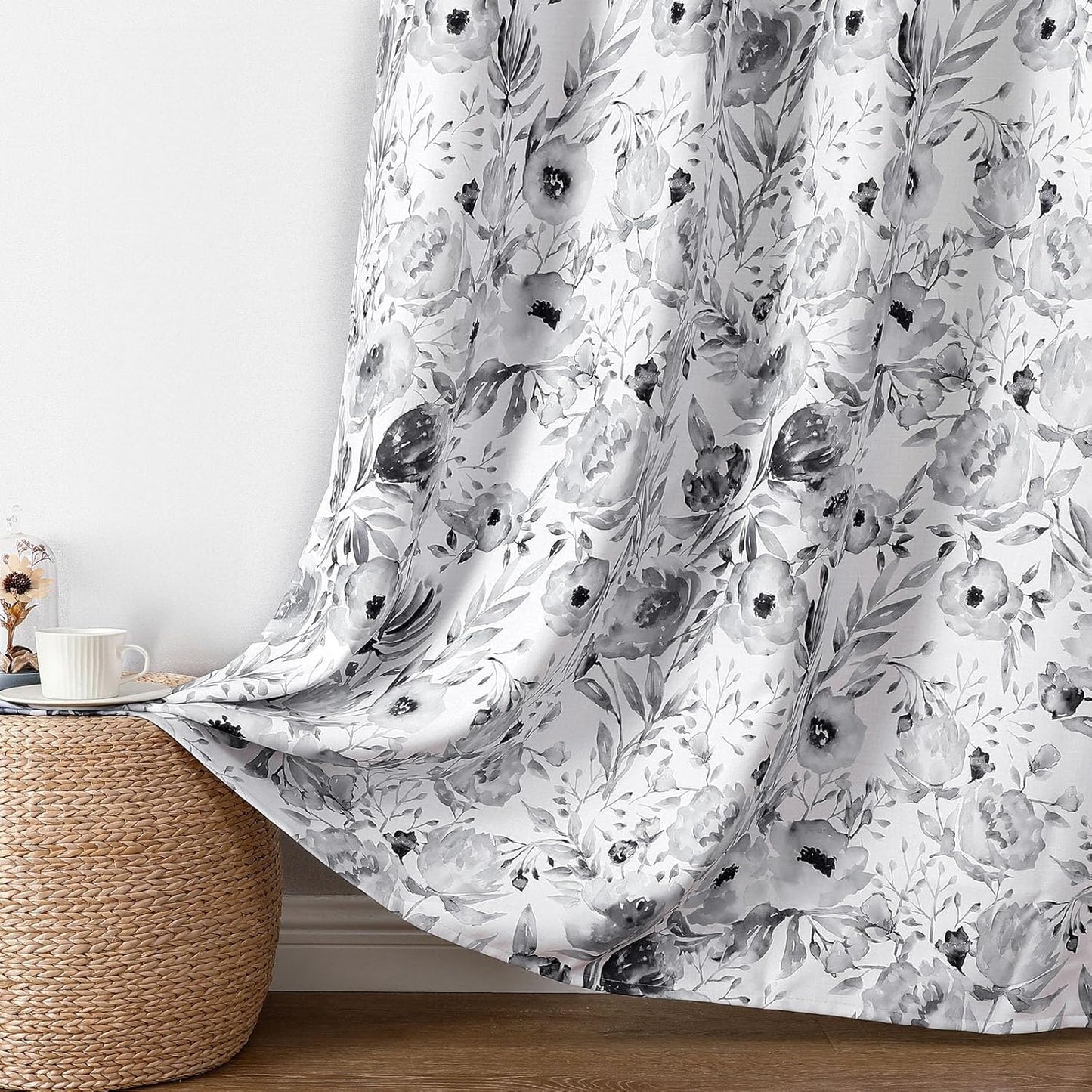 Joydeco Printed Curtains 96 inches Long for Elegant Farmhouse Style