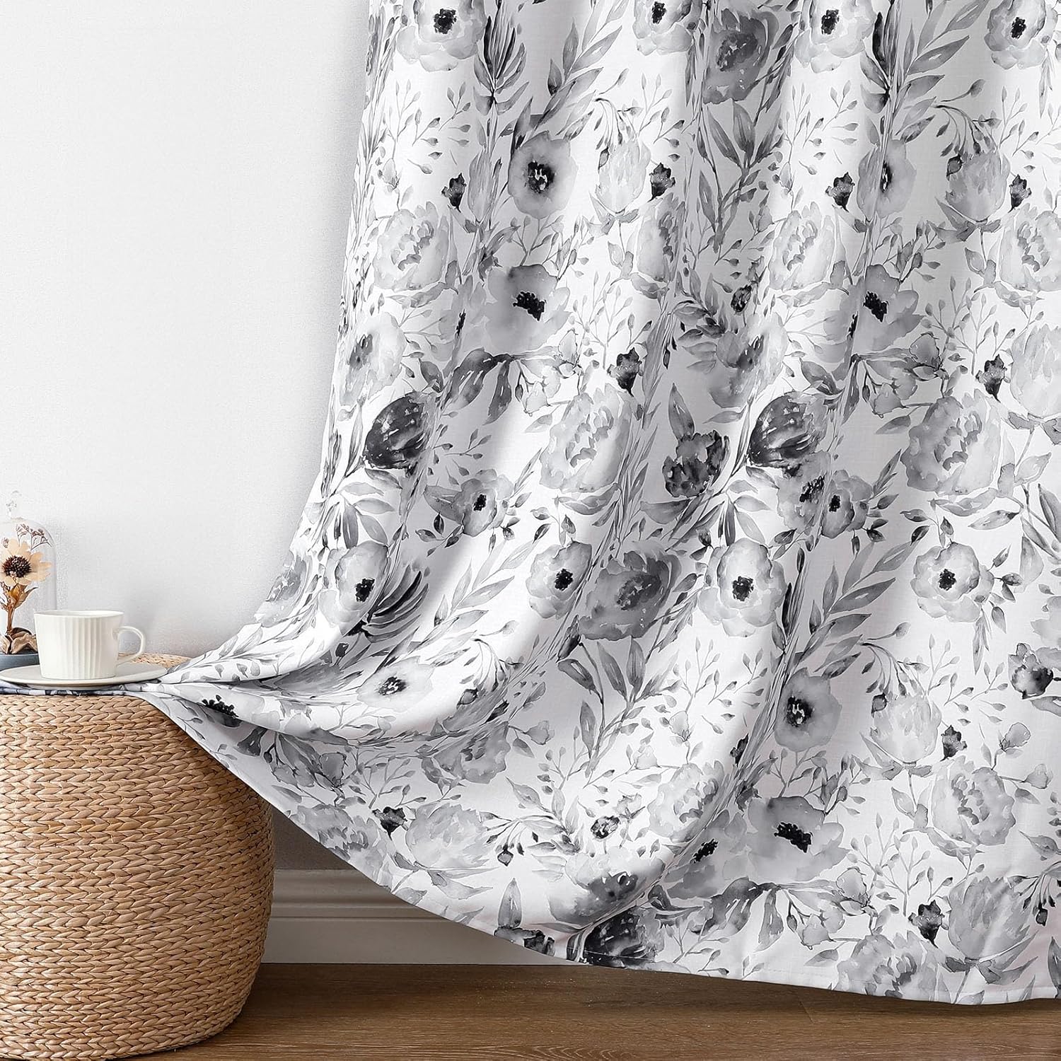 Joydeco Printed Curtains 96 inches Long for Elegant Farmhouse Style
