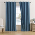 DUALIFE Room Darkening Curtains 120 in Long Linen Panels - Full