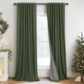 Christmas Green Blackout Curtains for Bedroom - 108 in Long Pair