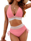 Blooming Jelly High Waisted Bikini Set - Tummy Control Two Piece We