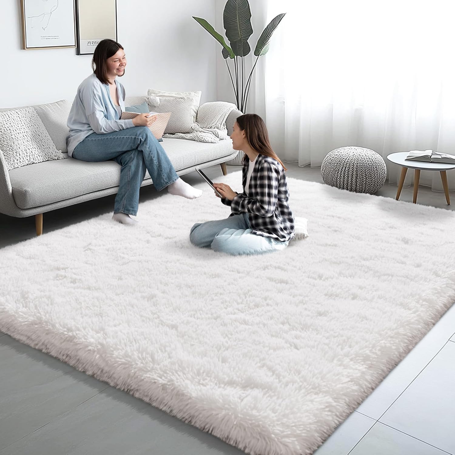 6x9 Area Rugs for Living Room - Soft Fluffy Shaggy Carpets