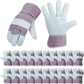 Heavy Duty Cotton Leather Work Gloves for Safety & Comfort