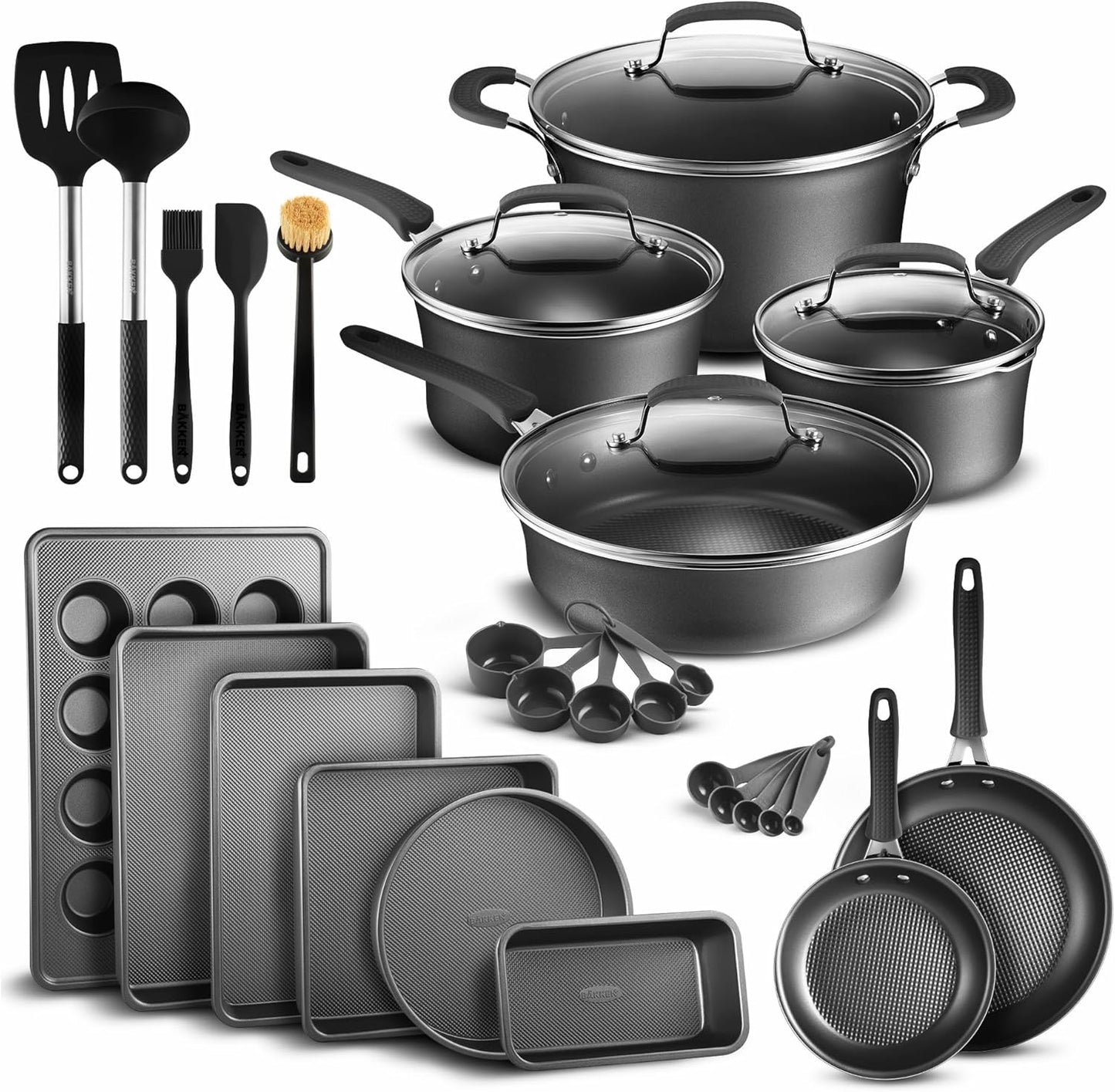 23-Piece Non Stick Cookware Set with Stackable Design and Style