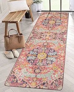 Lahome Bohemian Floral Medallion Runner Rug for Indoor Spaces