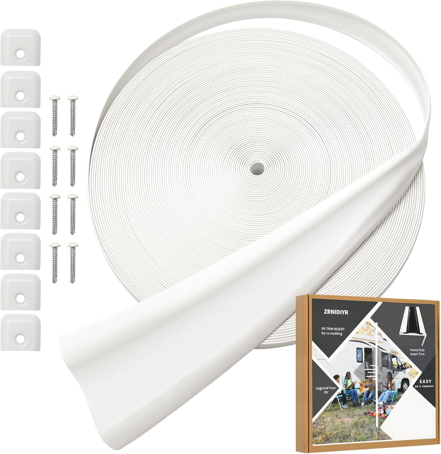 Premium White RV Trim Molding Insert for Easy Installation