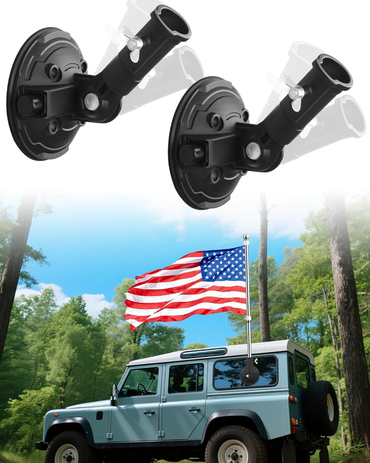 Suction Cup Flag Holder for RVs and Campers - Heavy Duty Mount