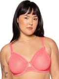 Curvy Couture Sheer Mesh Full-Coverage Unlined Underwire Bra shapes