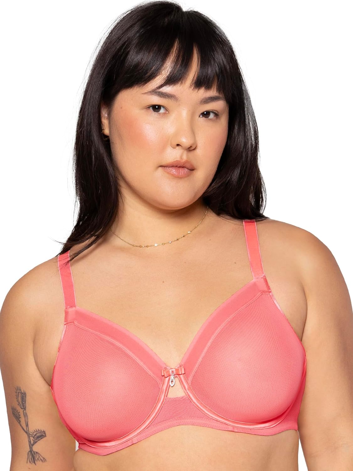 Curvy Couture Women's Sheer Mesh Full-Coverage Underwire Bra Review