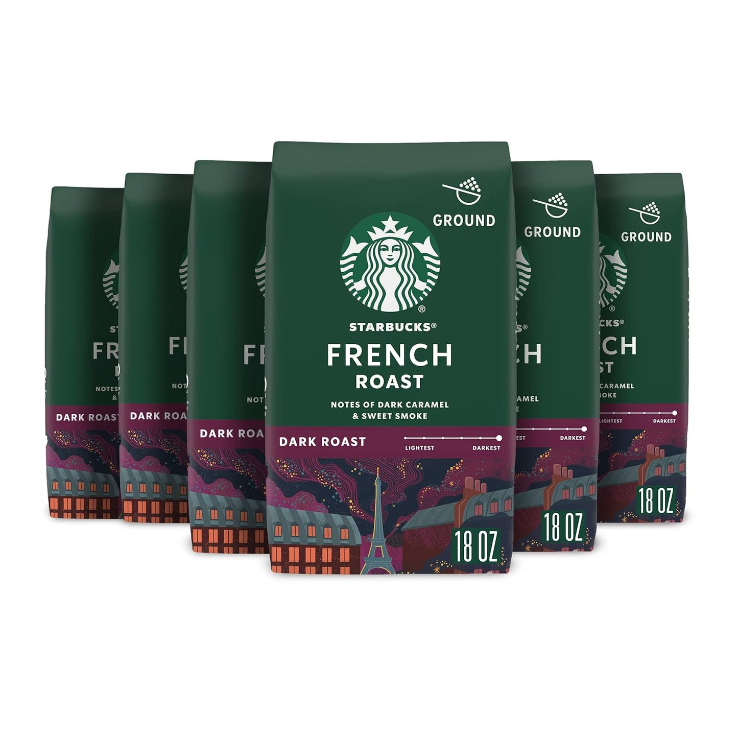 Starbucks Ground Coffee Dark Roast French Roast 100% Arabica