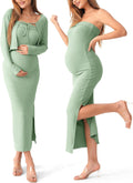Maternity Tube Dress 2-Piece Set - Stylish Comfortable Fit