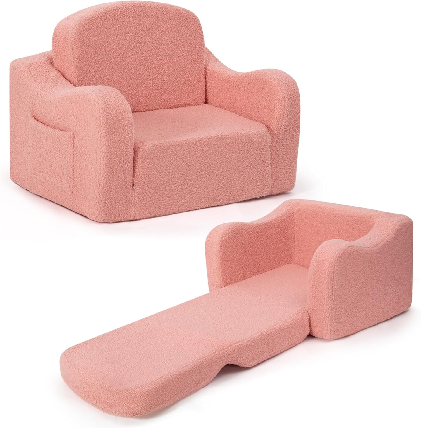 Comfy Toddler Chair & Kids 2-in-1 Soft Couch for Playtime Fun