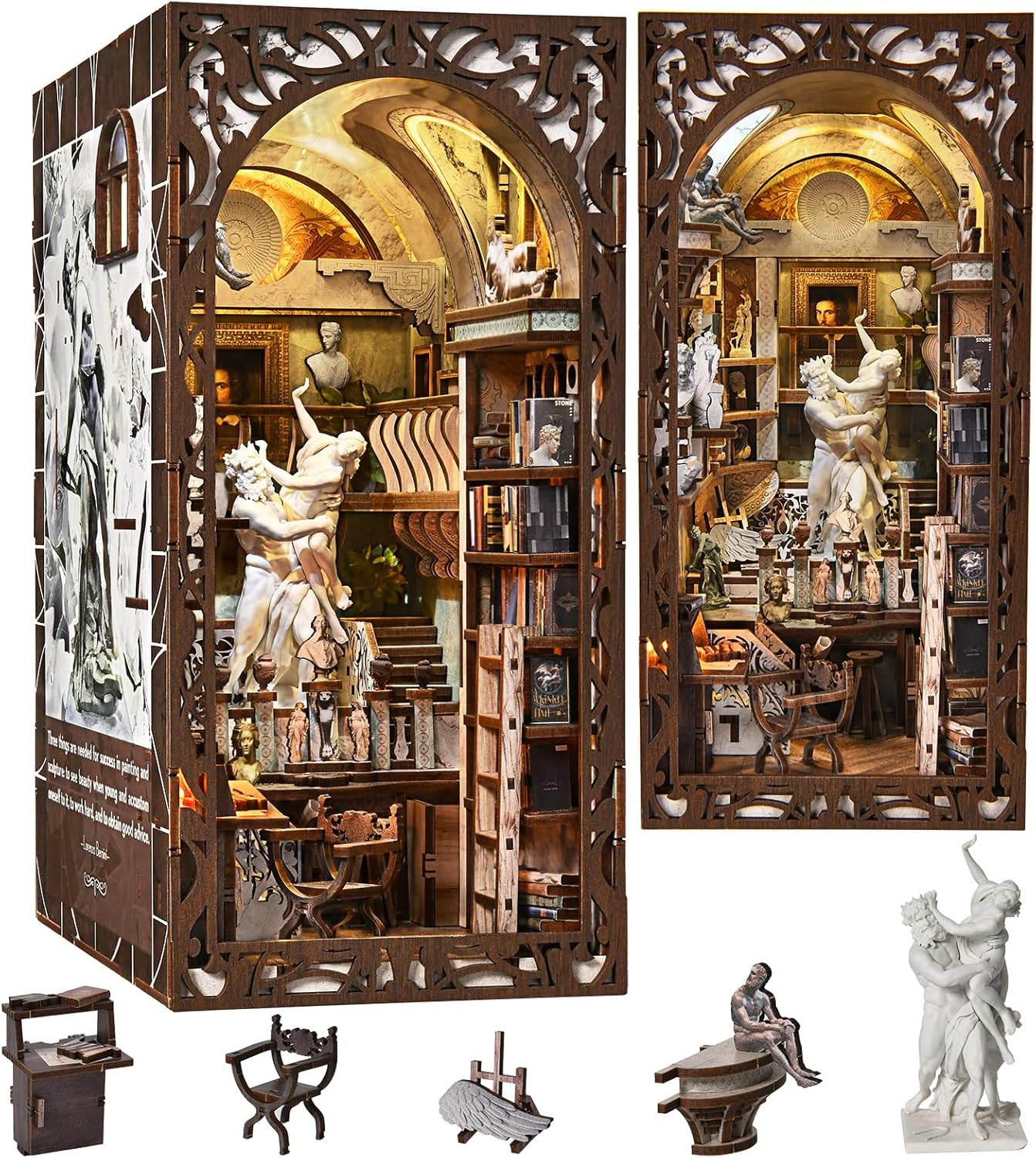 DIY Miniature Dollhouse Book Nook Kit for Creative Adults