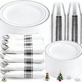 WELLIFE 350Pcs Silver Plastic Plates for 50 Guests Review