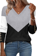 Zeagoo Womens V Neck Ribbed Pullover Sweater - Lightweight Layering