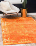 8 ft x 10 ft Orange/ Ivory Area Rug - Sofia Collection Casino