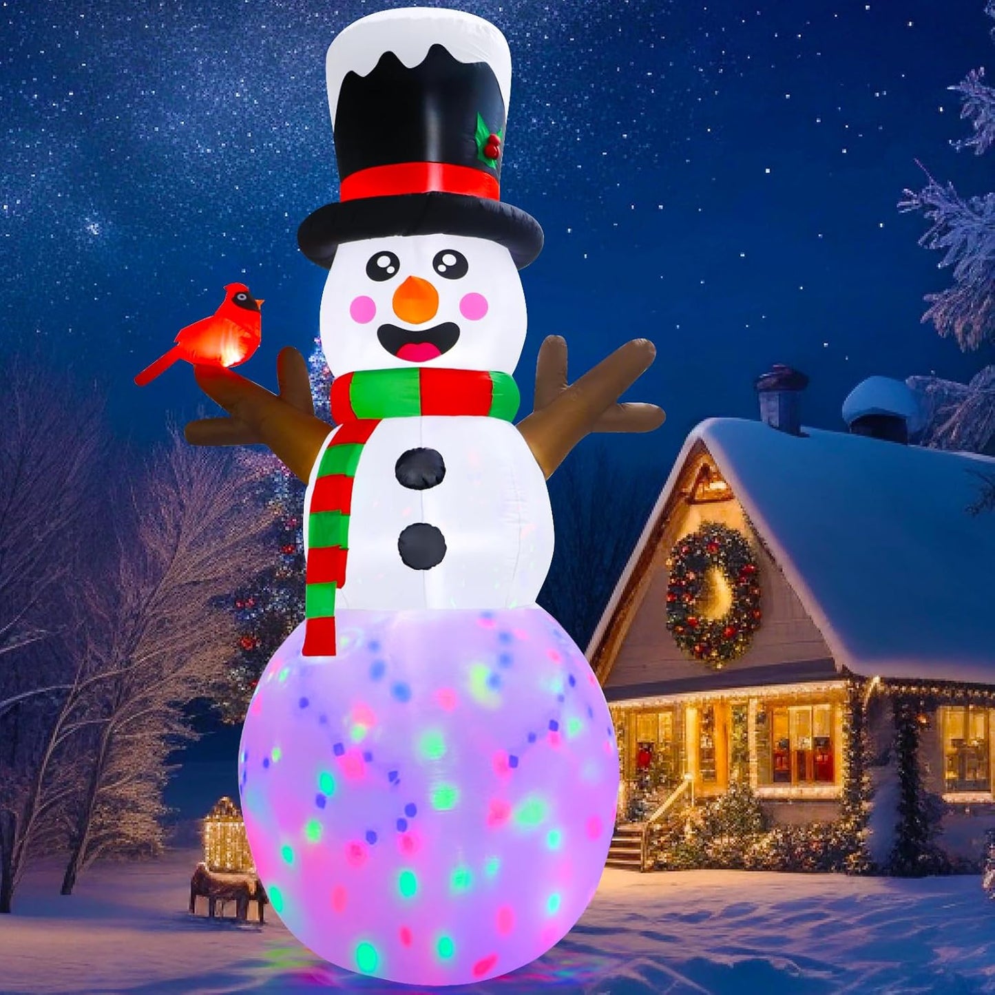 12FT Giant Christmas Inflatable Snowman with LED Lights