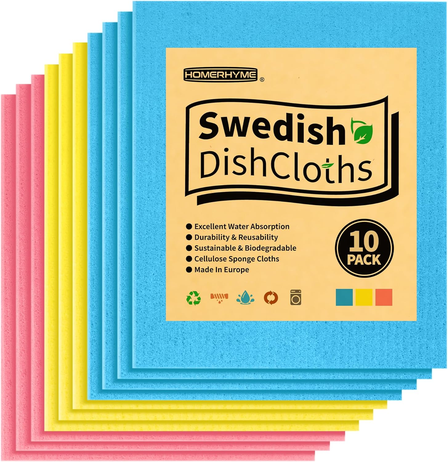 HOMERHYME 10 Pack Absorbent Kitchen Cloths