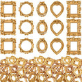Mini Vintage Picture Frames 150 Pcs Gold - Tiny Baroque Resin Set