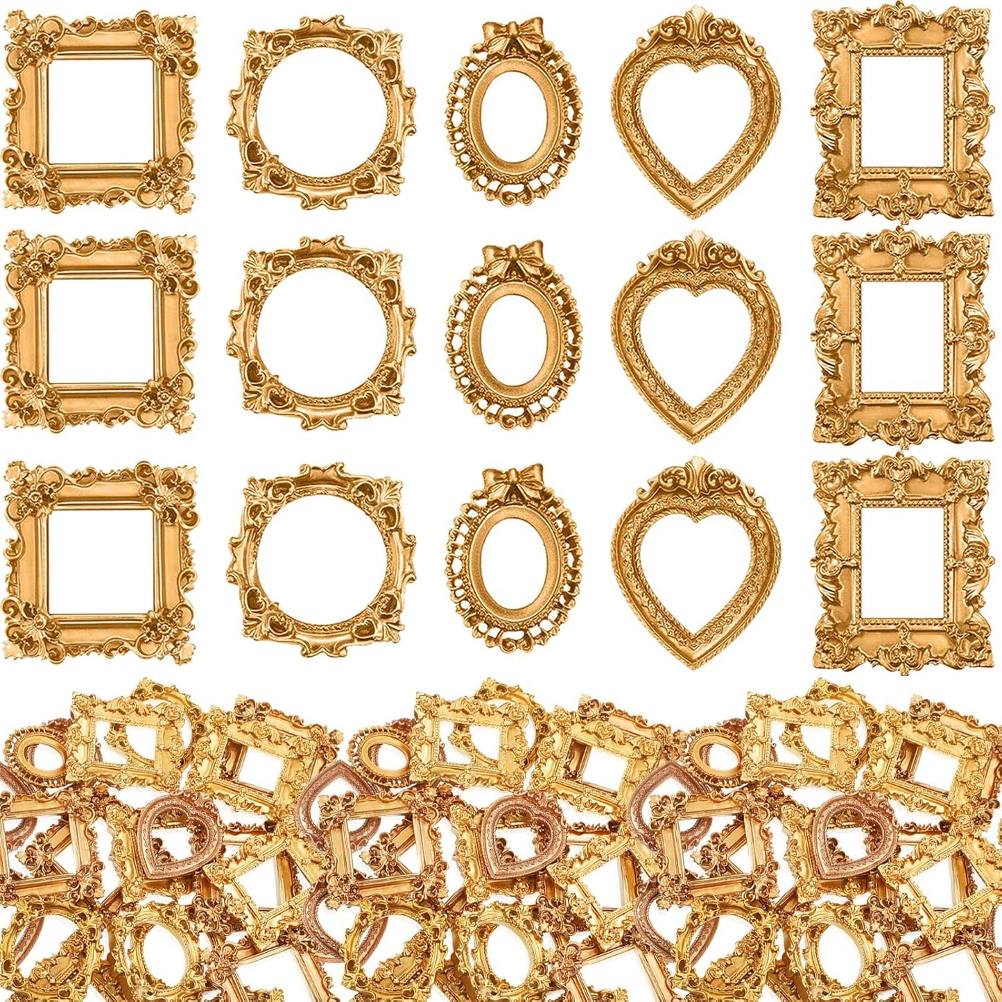 Vicenpal 150 Pcs Vintage Mini Picture Frames for Elegant Decor