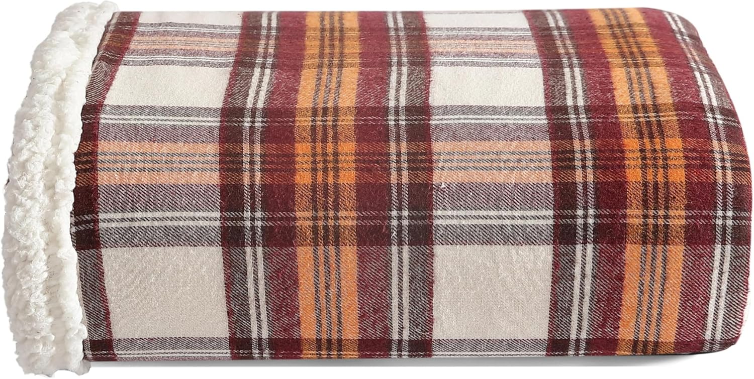 Eddie Bauer Soft Reversible Sherpa & Fleece Blanket for Comfort