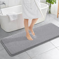 Memory Foam Bath Mat Rug 59x20 in Grey - Extra Soft Quick Dry