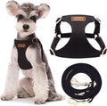 No Pull Small Dog Harness Black M - Lightweight Soft Vest