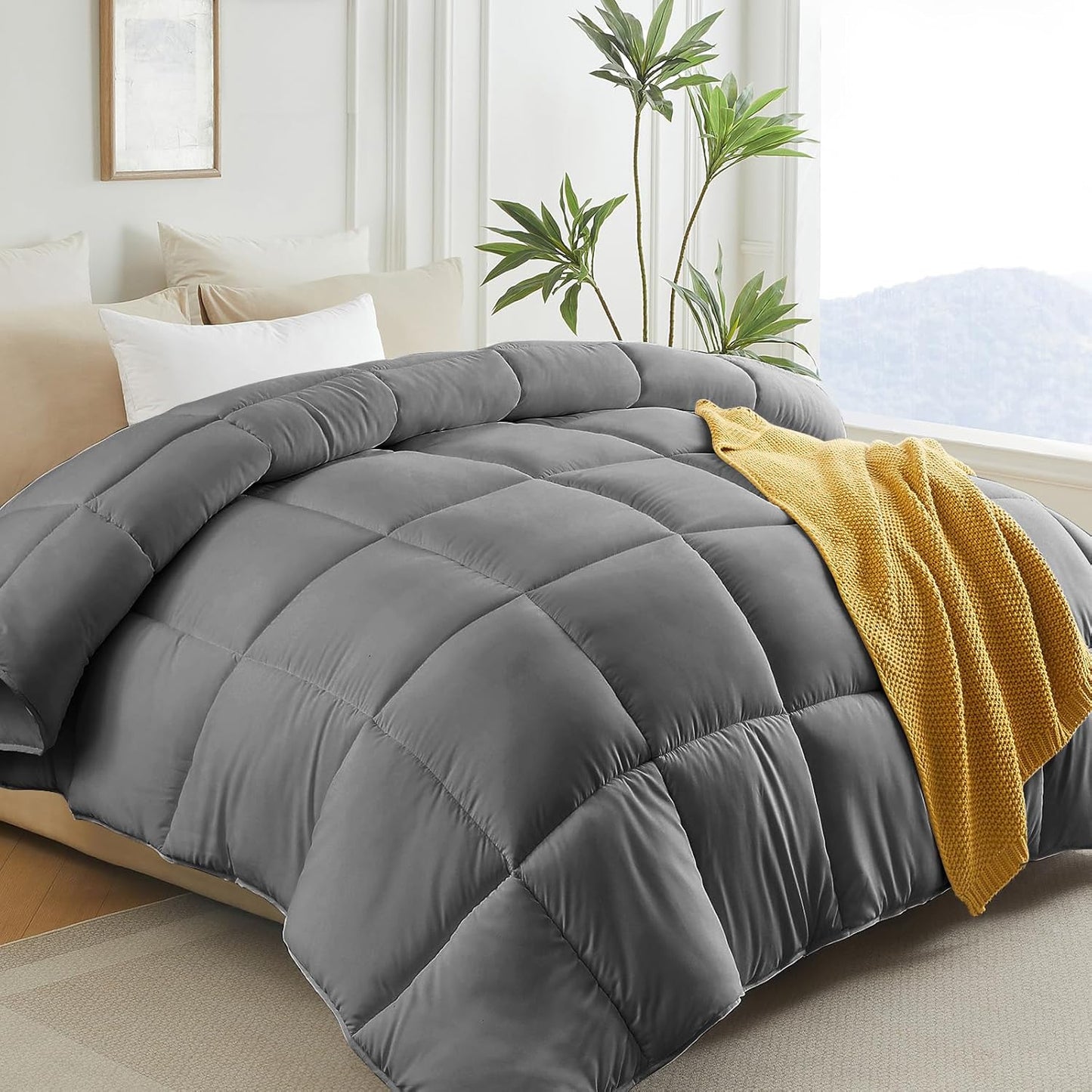 L LOVSOUL Down Alternative Comforter King Size for All Seasons