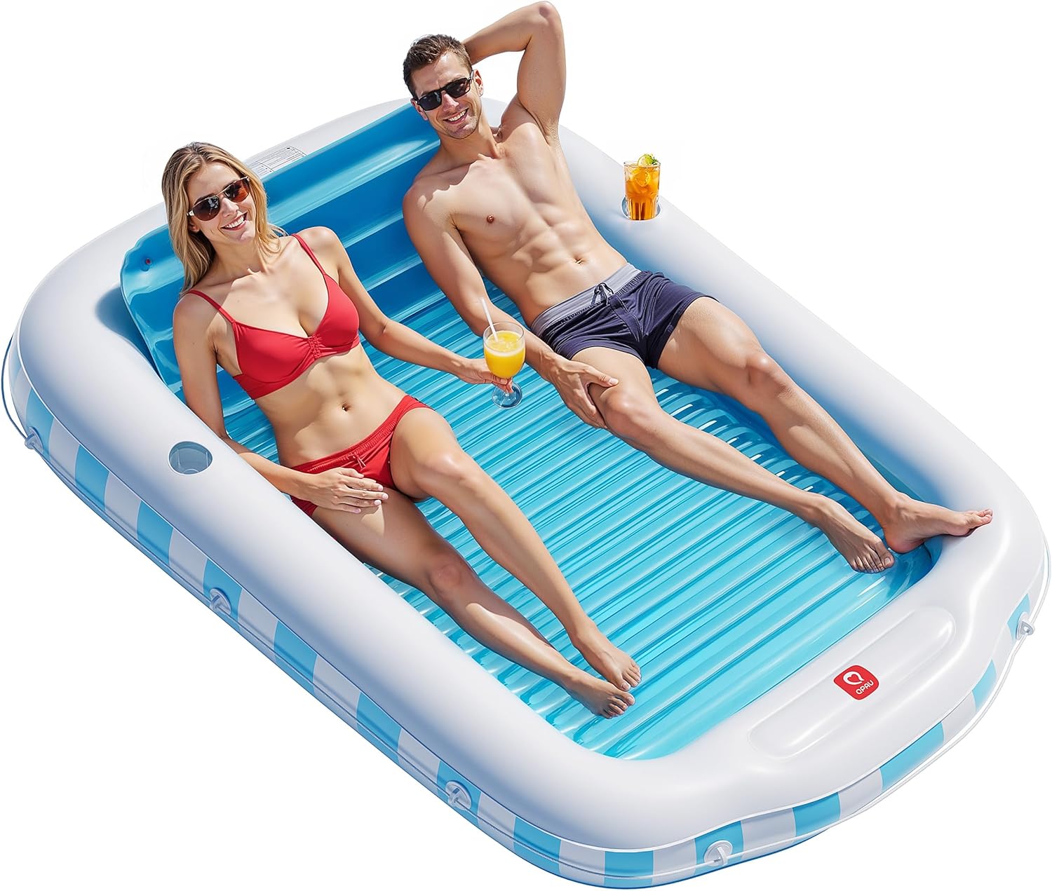 QPAU Inflatable Tanning Pool Float for Ultimate Sunbathing
