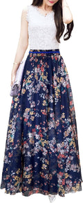 Afibi Women Full Ankle Length Chiffon Maxi Skirt - Flowy Cover-Up