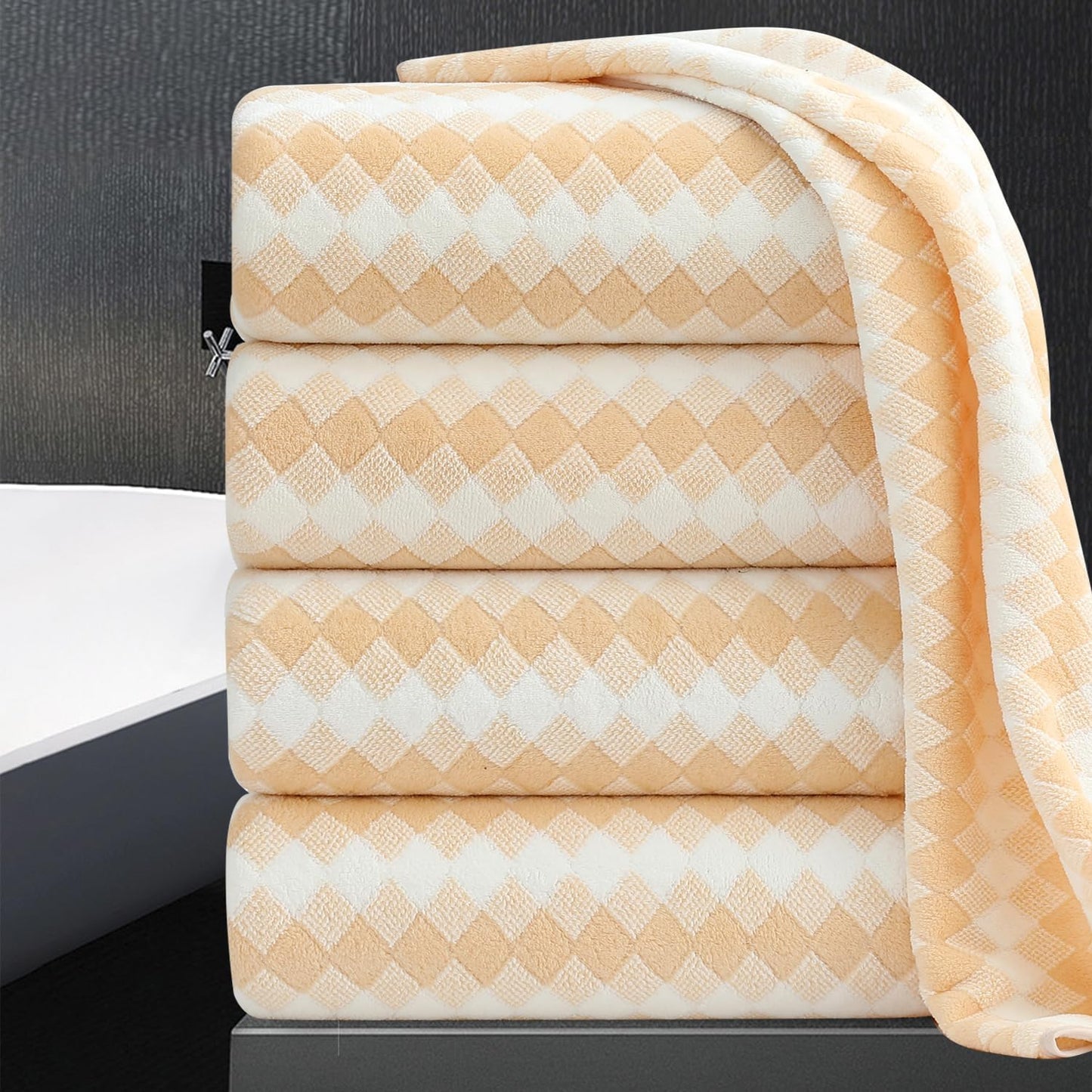 4 Piece Extra Large Bath Towel Set for Ultimate Comfort