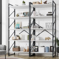 Shintenchi 2-Tier Bookshelf 5-Tier Bookcase - Tall Industrial Storage