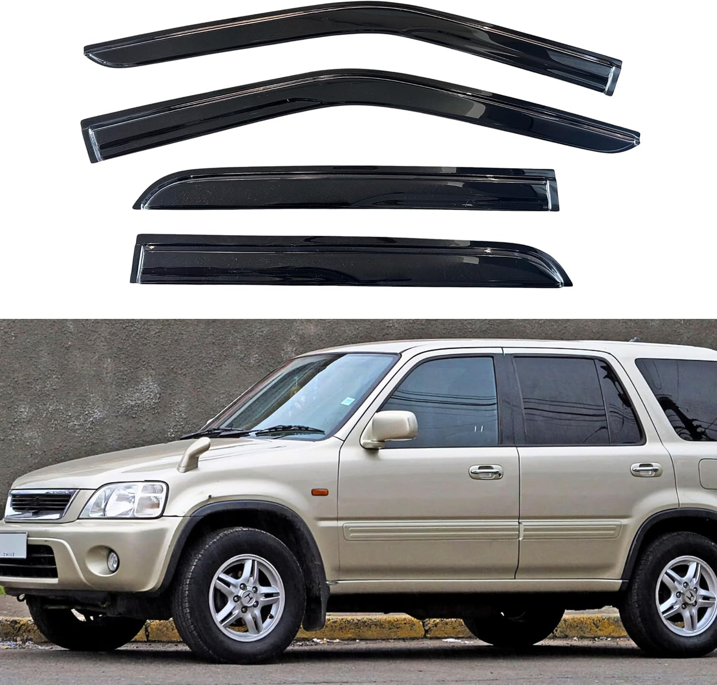 KPY Window Visor for Honda CR-V 1997-2001 - Rain Guard Set