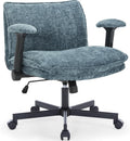 Cross Legged Office Chair with Wheels and Adjustable Flip-Arms - Wide