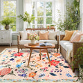 5x7 Floral Rug for Girls Bedroom - Cute Flowers Carpet Decor