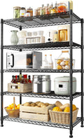 REIBII 5-Tier Wire Shelving Rack 29in W x 14in D x 63in H - Durable