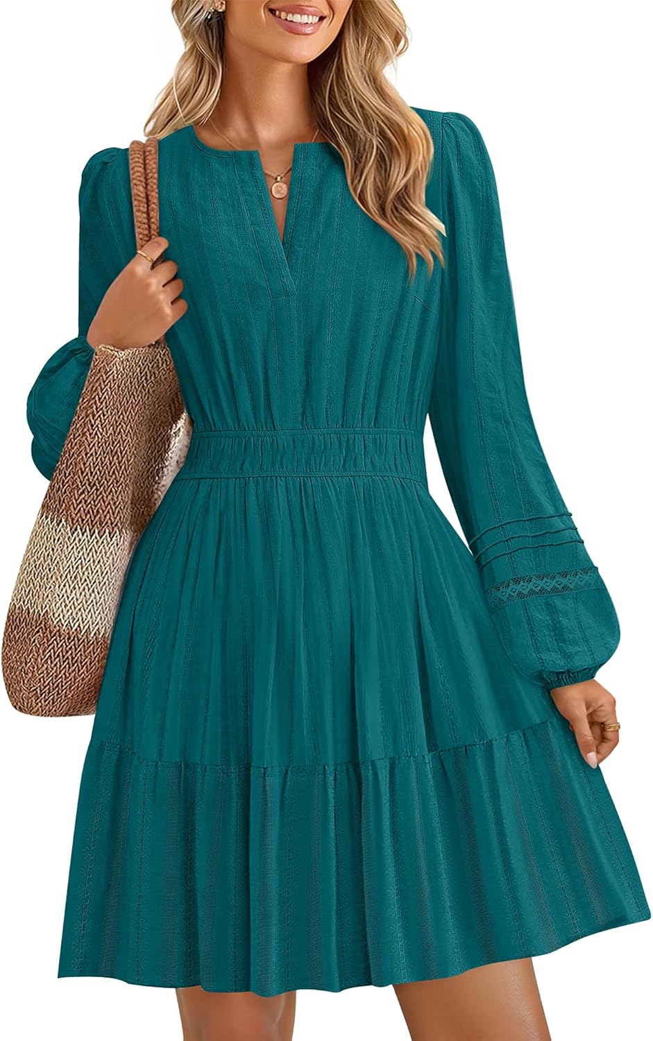 ZESICA Fall Long Sleeve Mini Dresses for Women 2025 Stylish