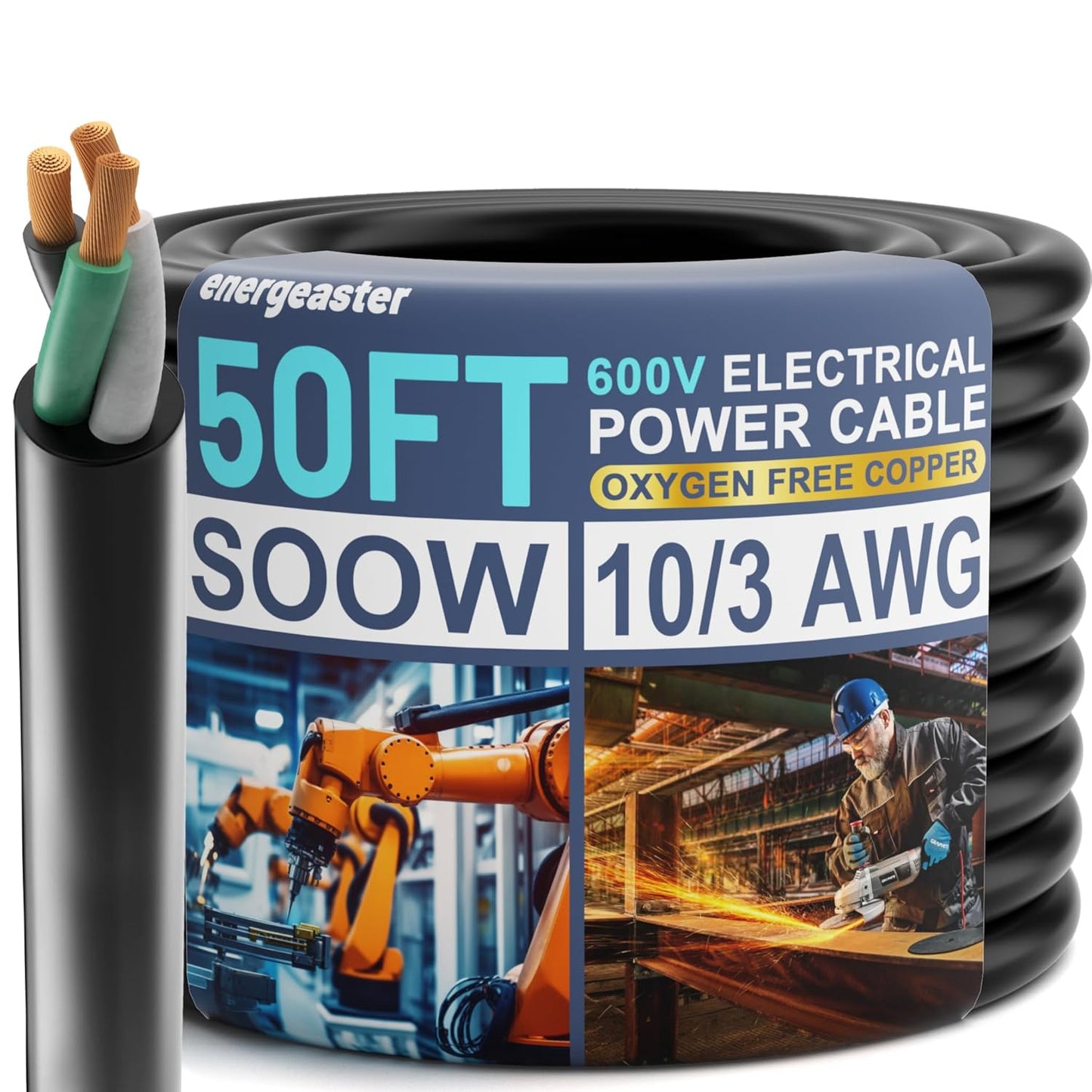Electric 10/3 SOOW Bulk Cable - 10 Gauge 3 Conductor
