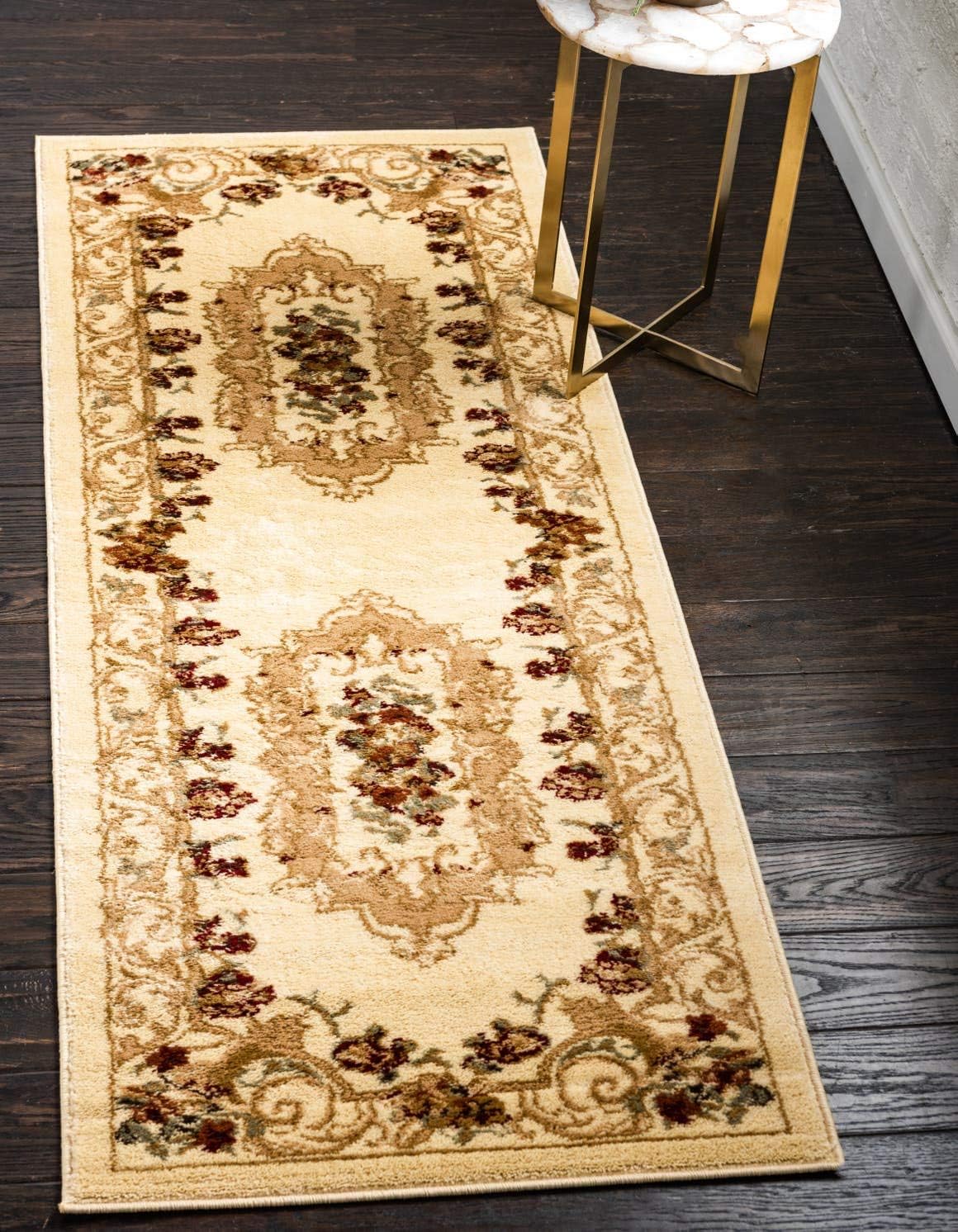 Unique Loom Versailles Collection Floral Motif Area Rug Runner
