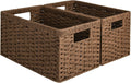 Round Paper Rope Storage Baskets 2-Pack - Medium Rectangular