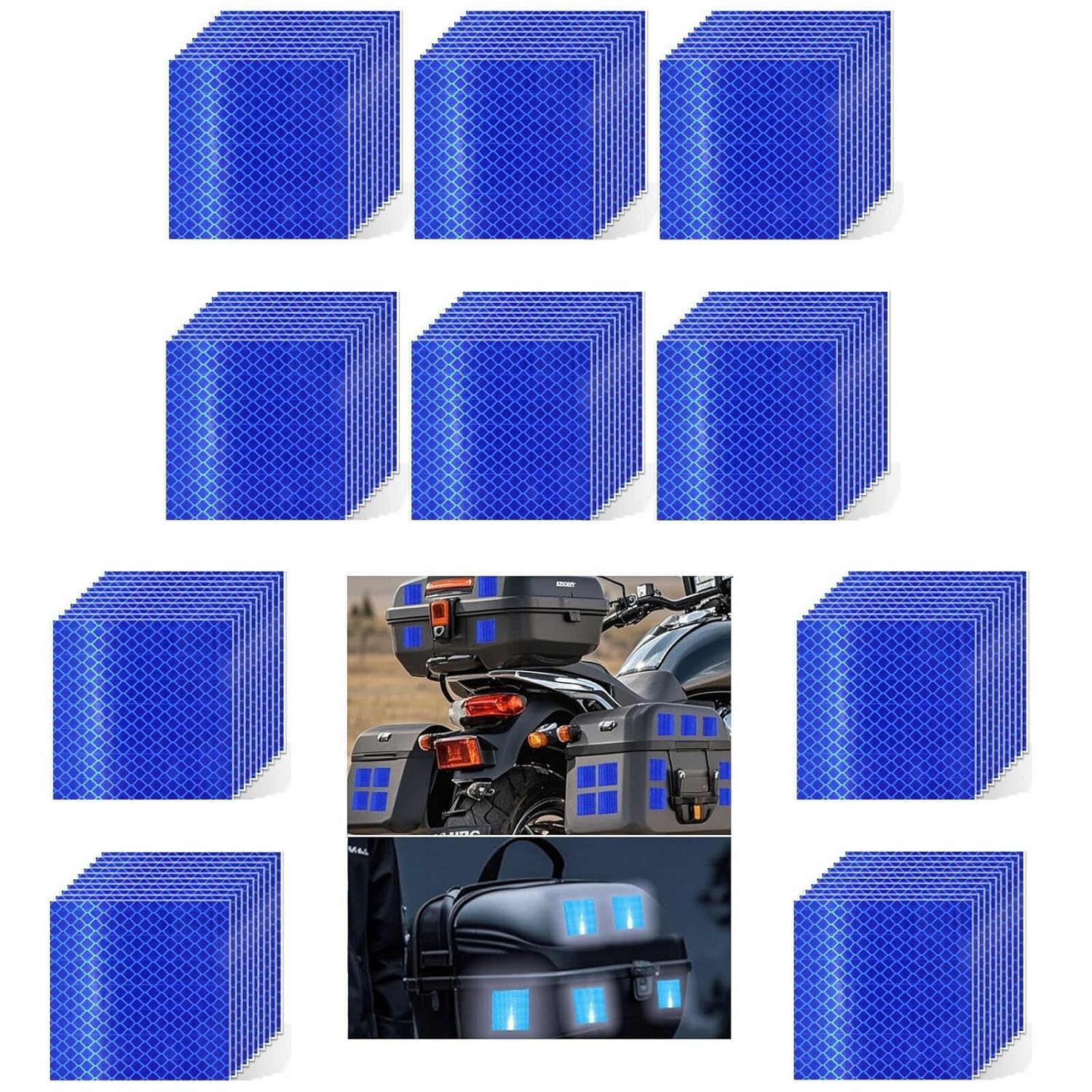 Blue Reflective Stickers for Outdoor Safety and Decoration