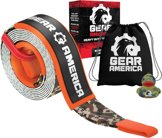 GearAmerica Heavy Duty 3inx20ft Tow Strap for Offroad Recovery