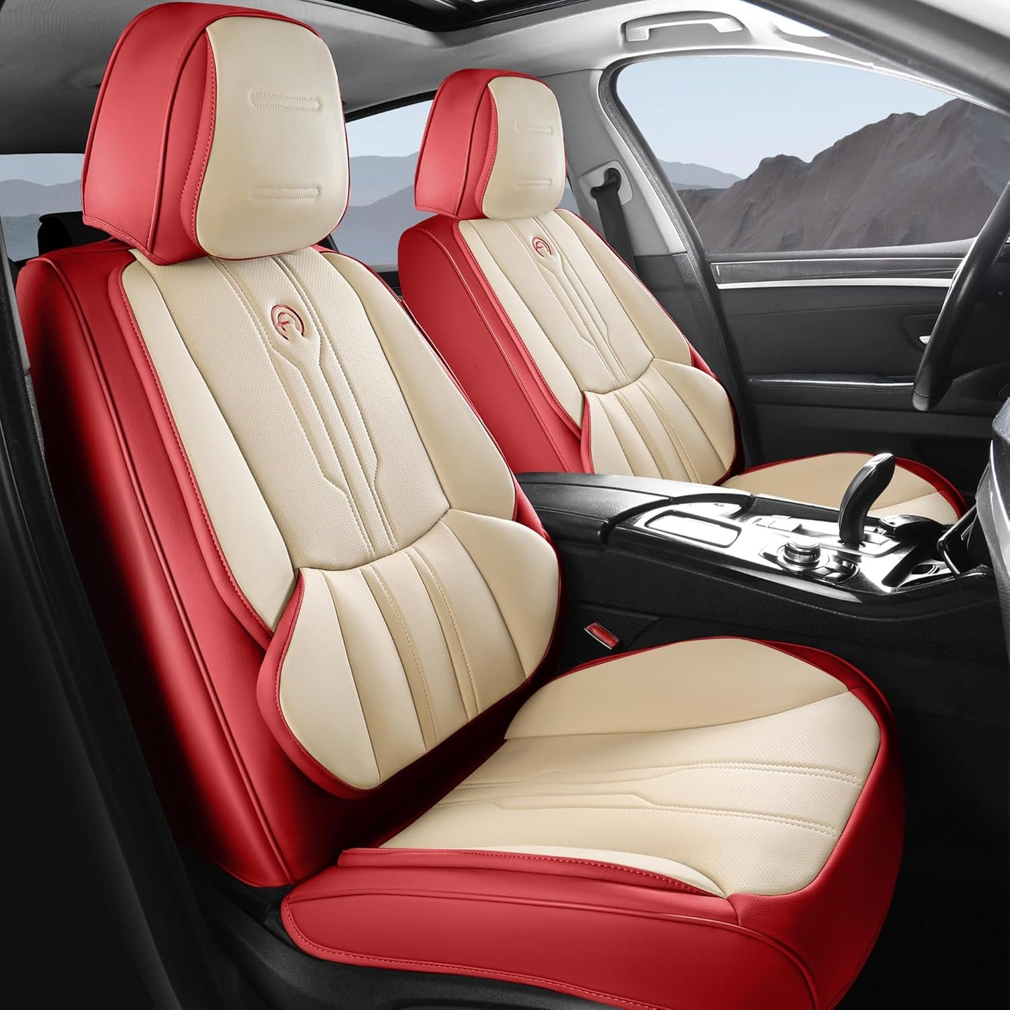 AOOG Car Seat Covers Full Set - Waterproof Leather Protection