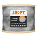 Thickened 3/16 in Stainless Steel Cable 250ft - Heavy Duty Strength