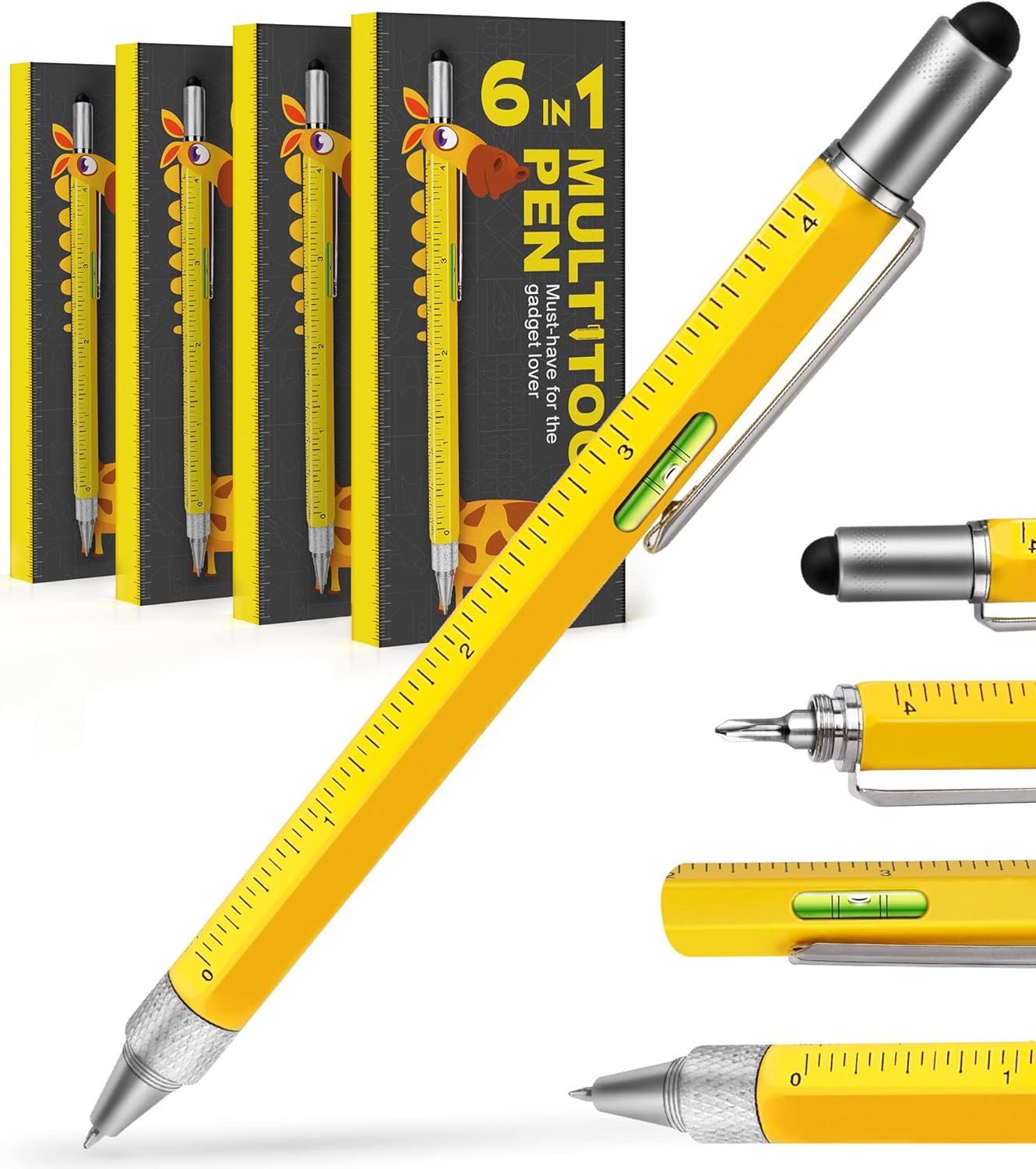 Multitool Pen for Men and Women - 4 Pack Construction Tools